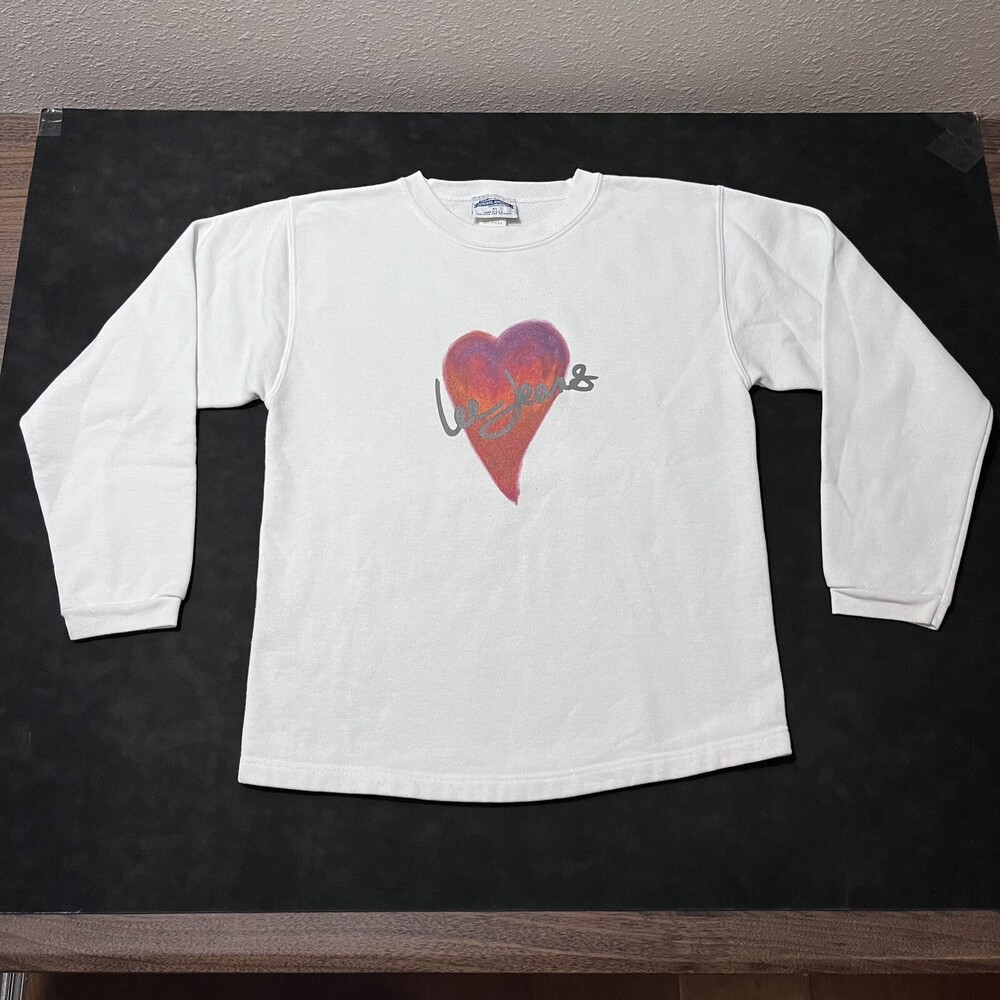 Vintage Lee Denim Jeans Sweatshirt Love Heart logo Crewneck Storm Rider USA